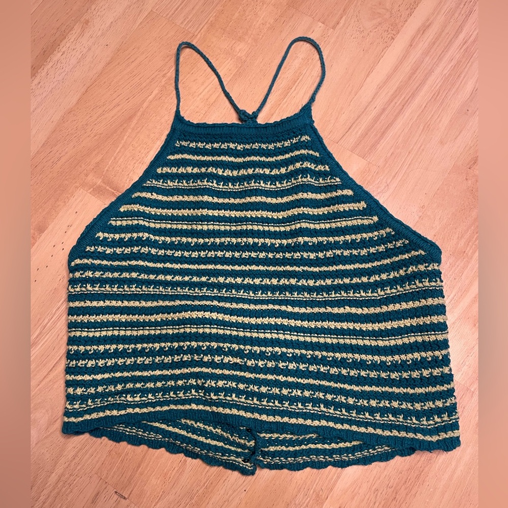 Garage Cropped Knit Halter Tank